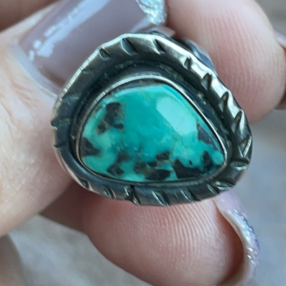 Genuine Turquoise silver ring